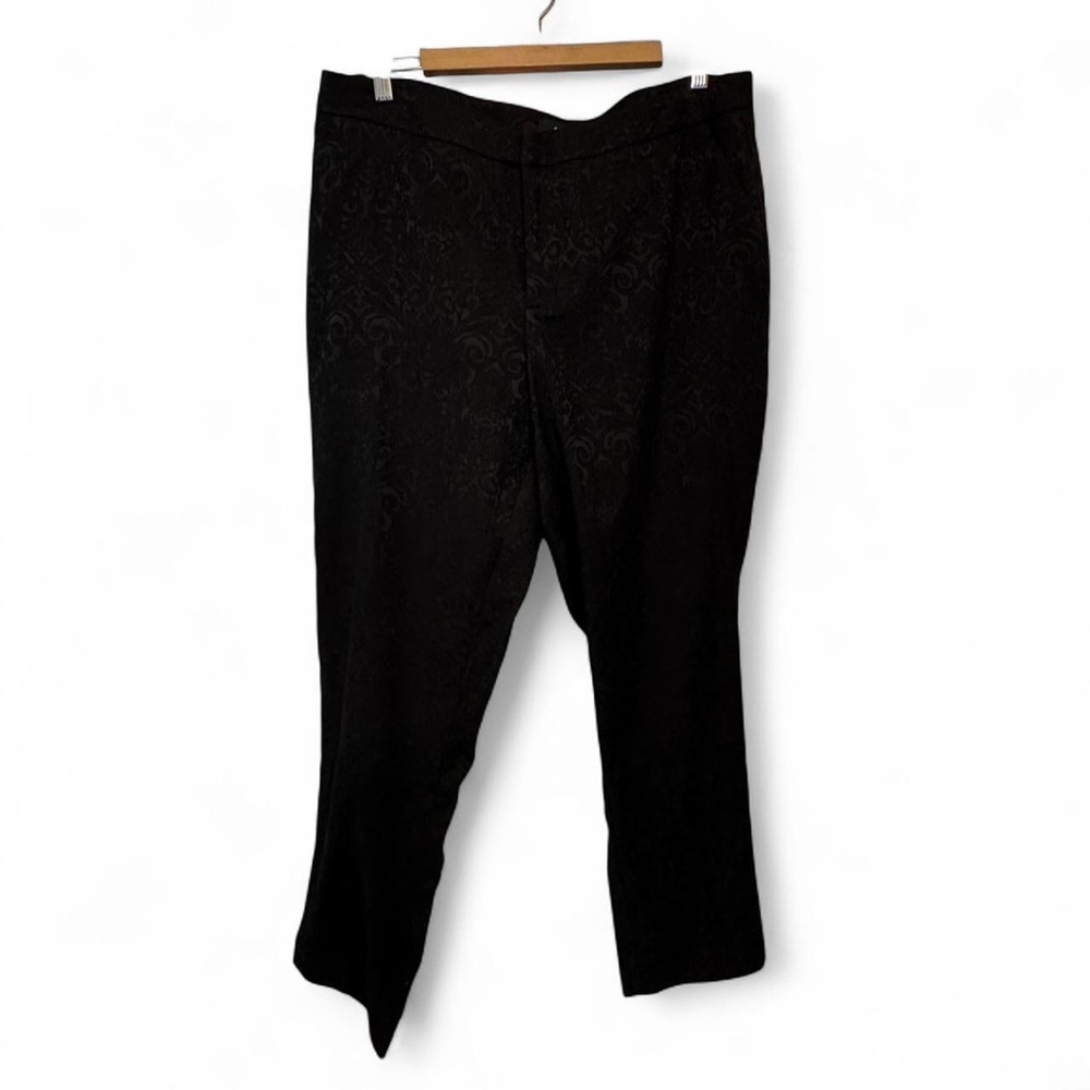 LN Ashley Stewart Elegant Black Patterned Pants - 16 - Picture 5 of 10